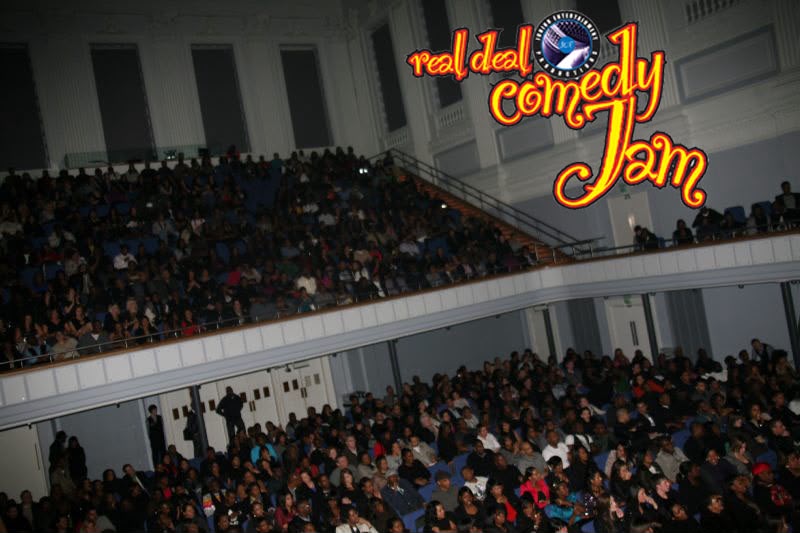 Packed theatre auditorium at a sold-out Real Deal Comedy Jam show